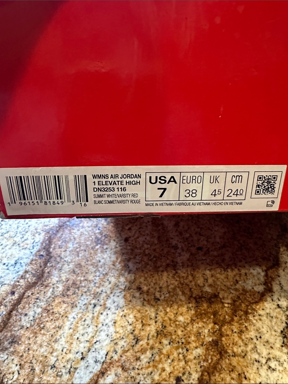 Jordan Air Jordan 1 Elevate High Varsity Red Sneakers Like New - Picture 7 of 7